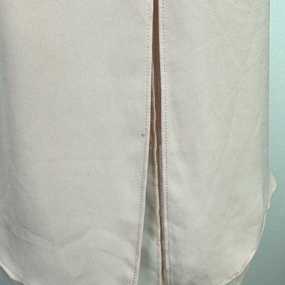 BCBGMaxazria Mishelle Blush Pink Lace V-neck Split Back Sleeveless Blouse Tank - Picture 7 of 11